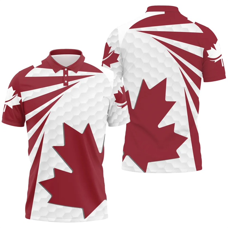 Summer Clothing Canada - Polo drapeau feuille d'érable pour hommes,