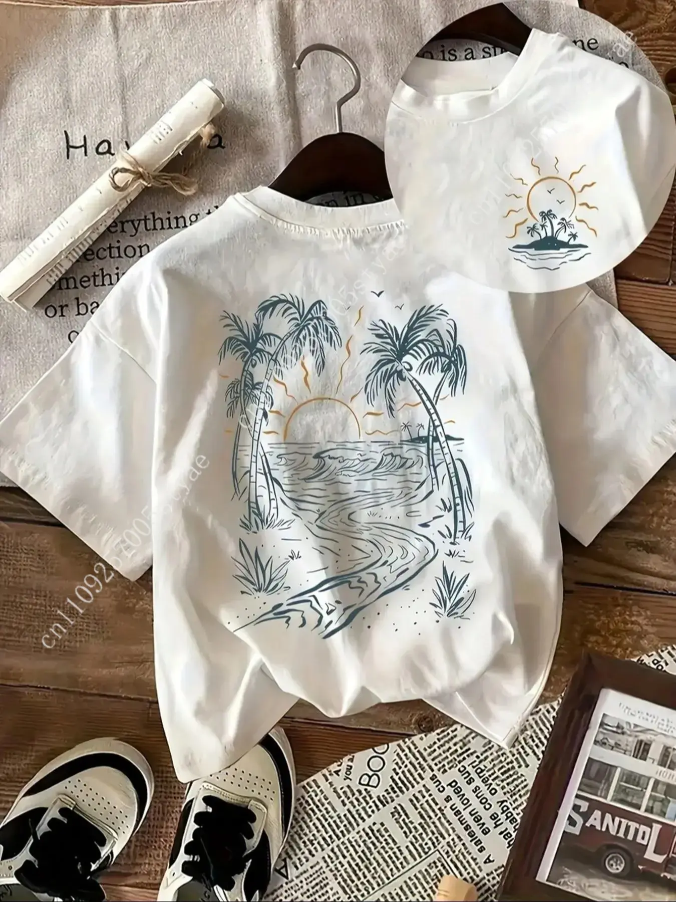 Summer Quilt - T-shirt à col rond pour femme