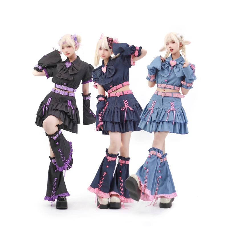 Summer Japanese Clothing - Ensemble de Mini Jupes en Denim