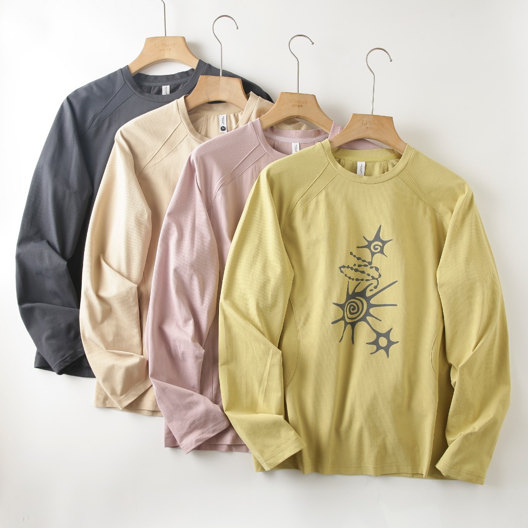 Summer Clothing Long Sleeve - T-shirt unisexe à manches longues, respirant