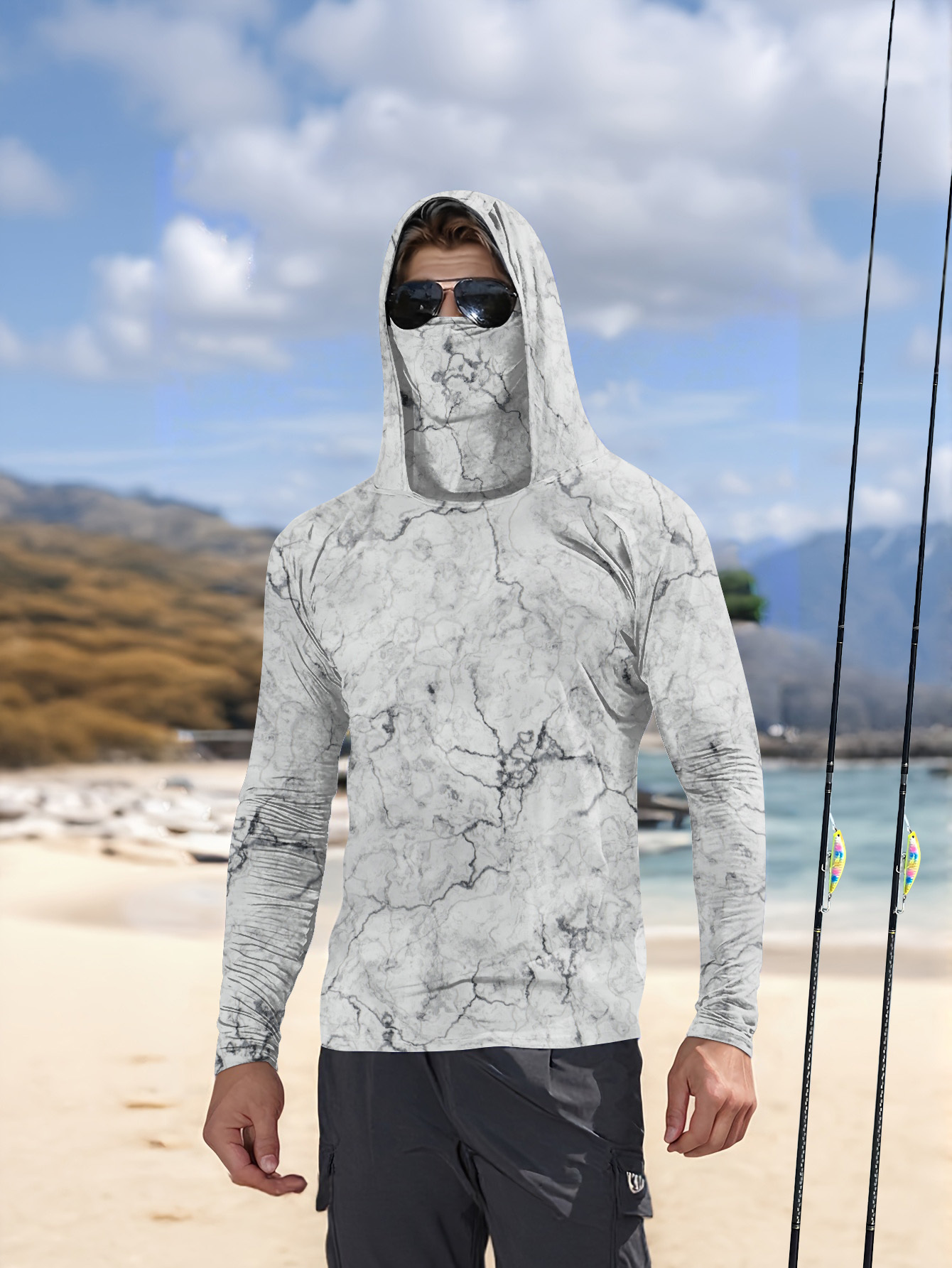 Summer Clothing Long Sleeve - T-shirt de pêche à capuche pour