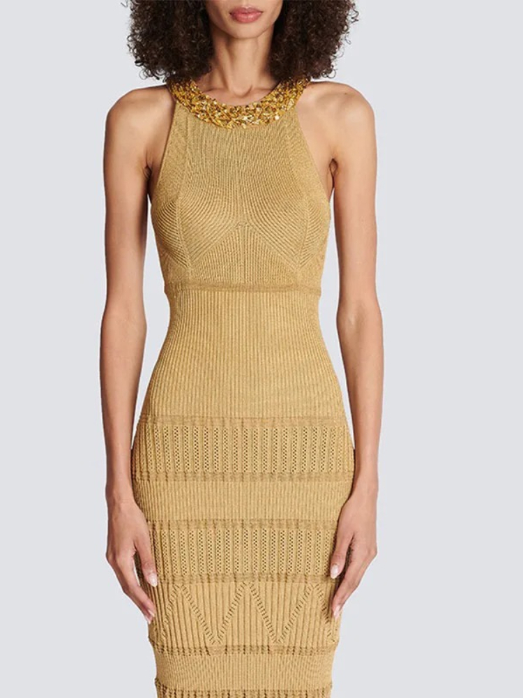 Summer Clothing New Look - Robe tricotée élastique de luxe, nouvelle