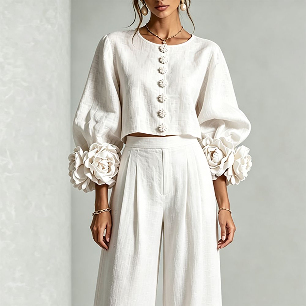 Ensemble deux pièces en lin po - Crop Blouse Linen avis et prix