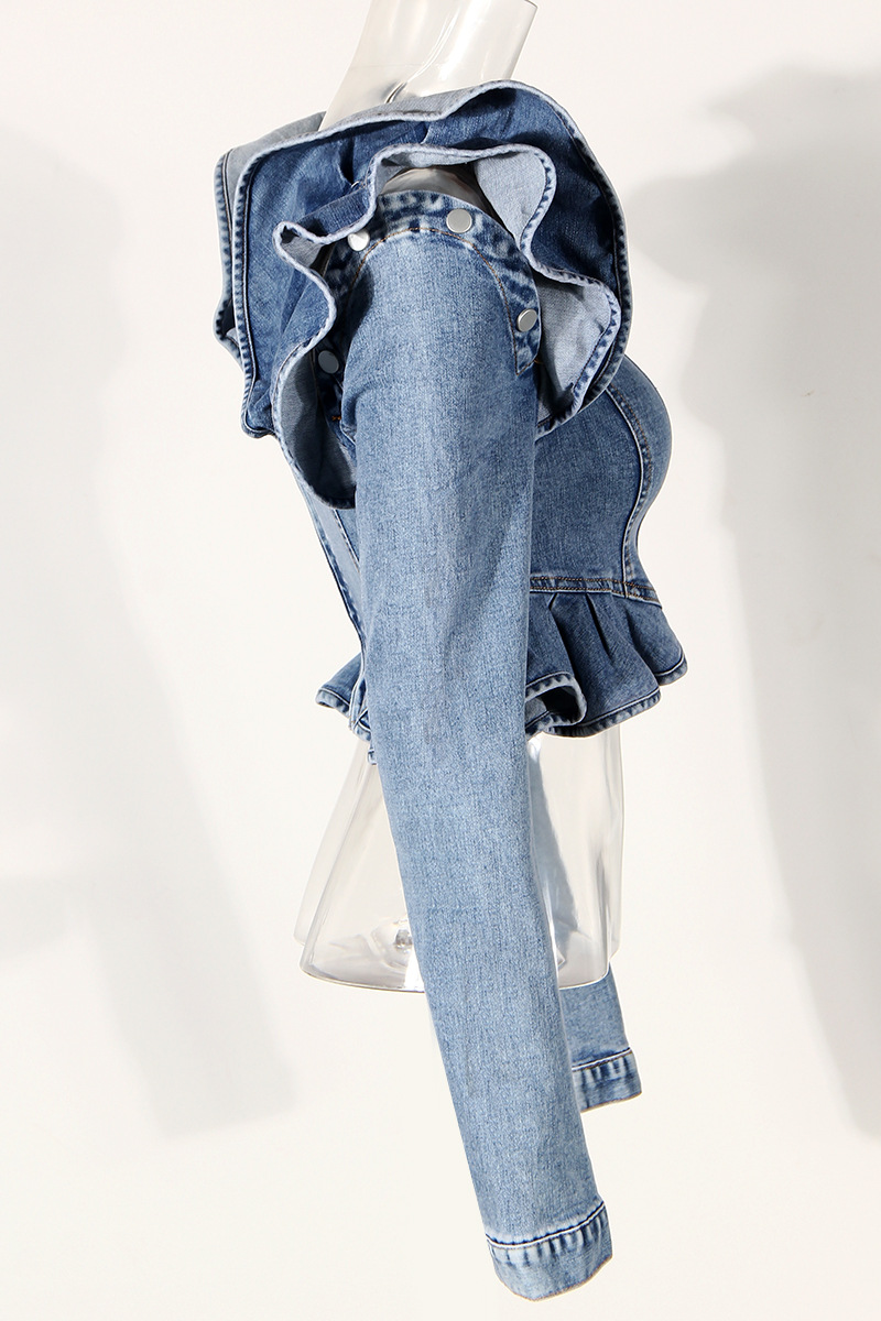 Blouse en jean sexy à épaules  - Crop Blouse Linen avis et prix