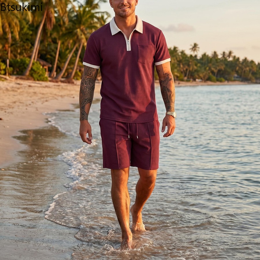 Ensemble Polo à Col Waffle et  - Summer Clothing For A Beach avis et prix