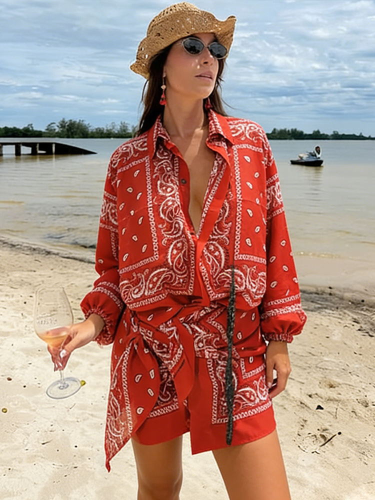 Chemisier court imprimé à reve - Crop Blouse Linen avis et prix