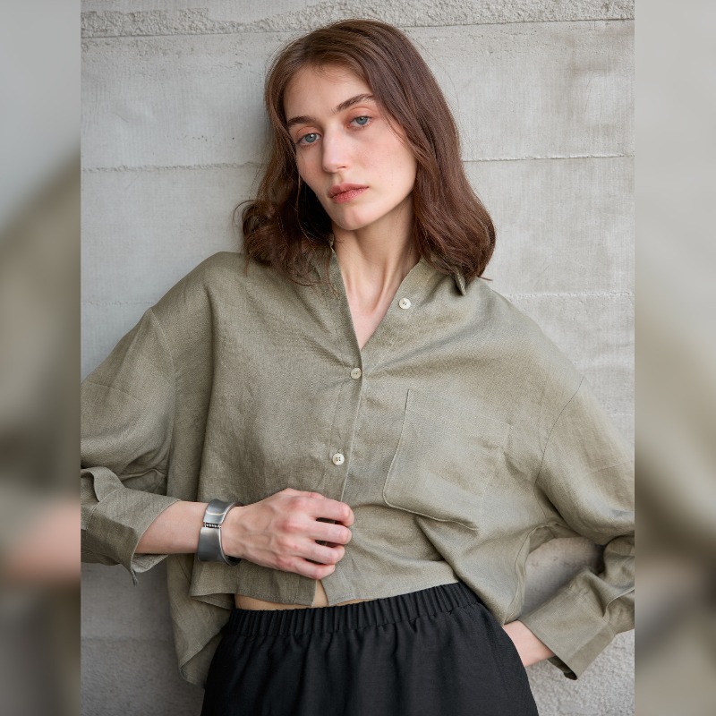 Chemises blanches 100% lin pou - Crop Blouse Linen avis et prix