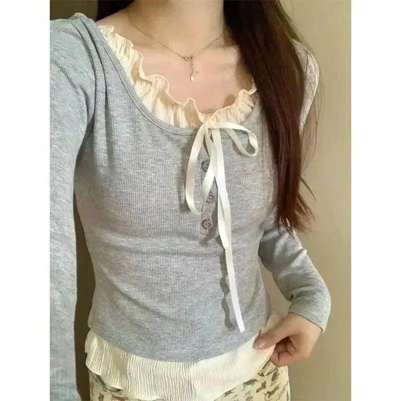 Haut court Y2K Kawaii d'automn - Crop Blouse Linen avis et prix
