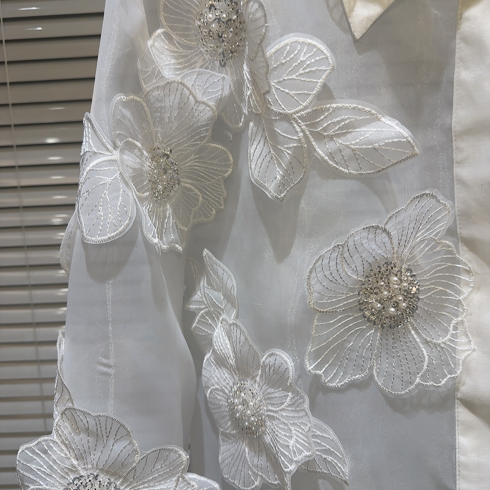 Printemps paillettes 3D fleurs - Crop Blouse Linen avis et prix