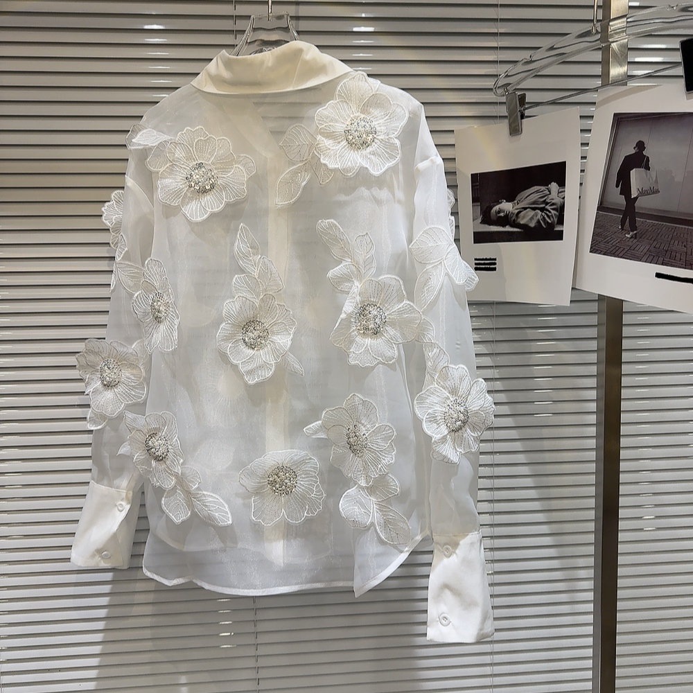 Printemps paillettes 3D fleurs - Crop Blouse Linen avis et prix