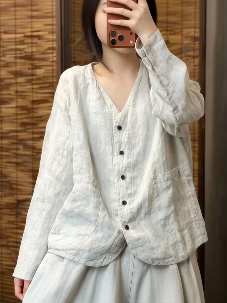 Chemisier Esthétique Ethnique  - Crop Blouse Linen avis et prix