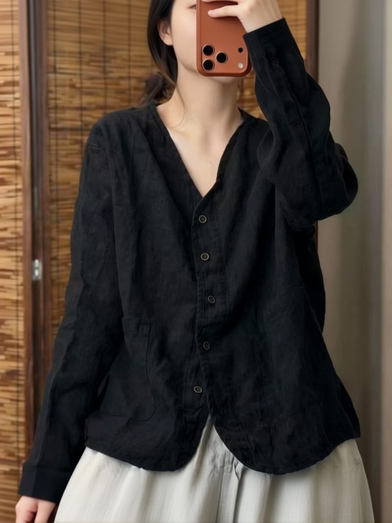 Chemisier Esthétique Ethnique  - Crop Blouse Linen avis et prix