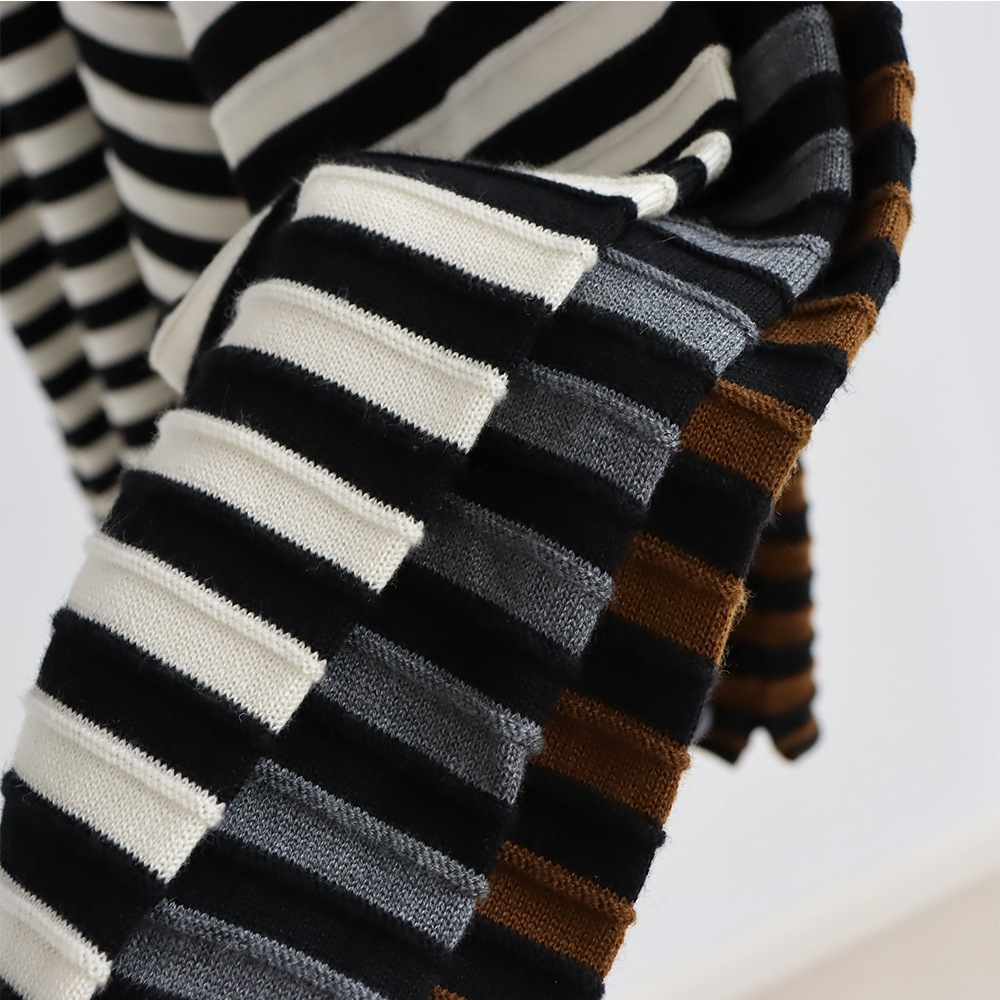 Pull en tricot rayé à col rond - Summer Clothing Yarn avis et prix