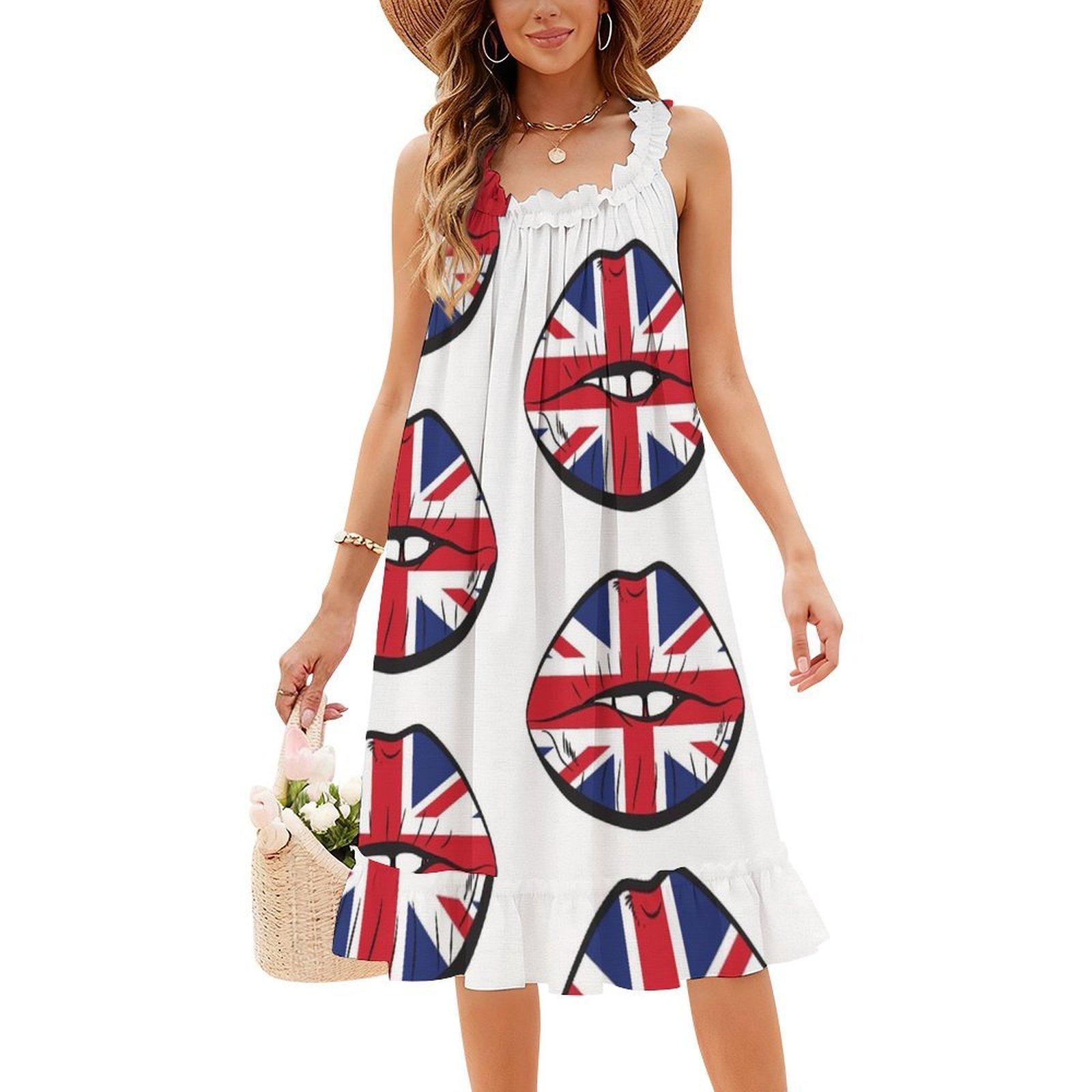 Drapeau britannique Fan lèvres - Womens Summer Clothing Uk avis et prix